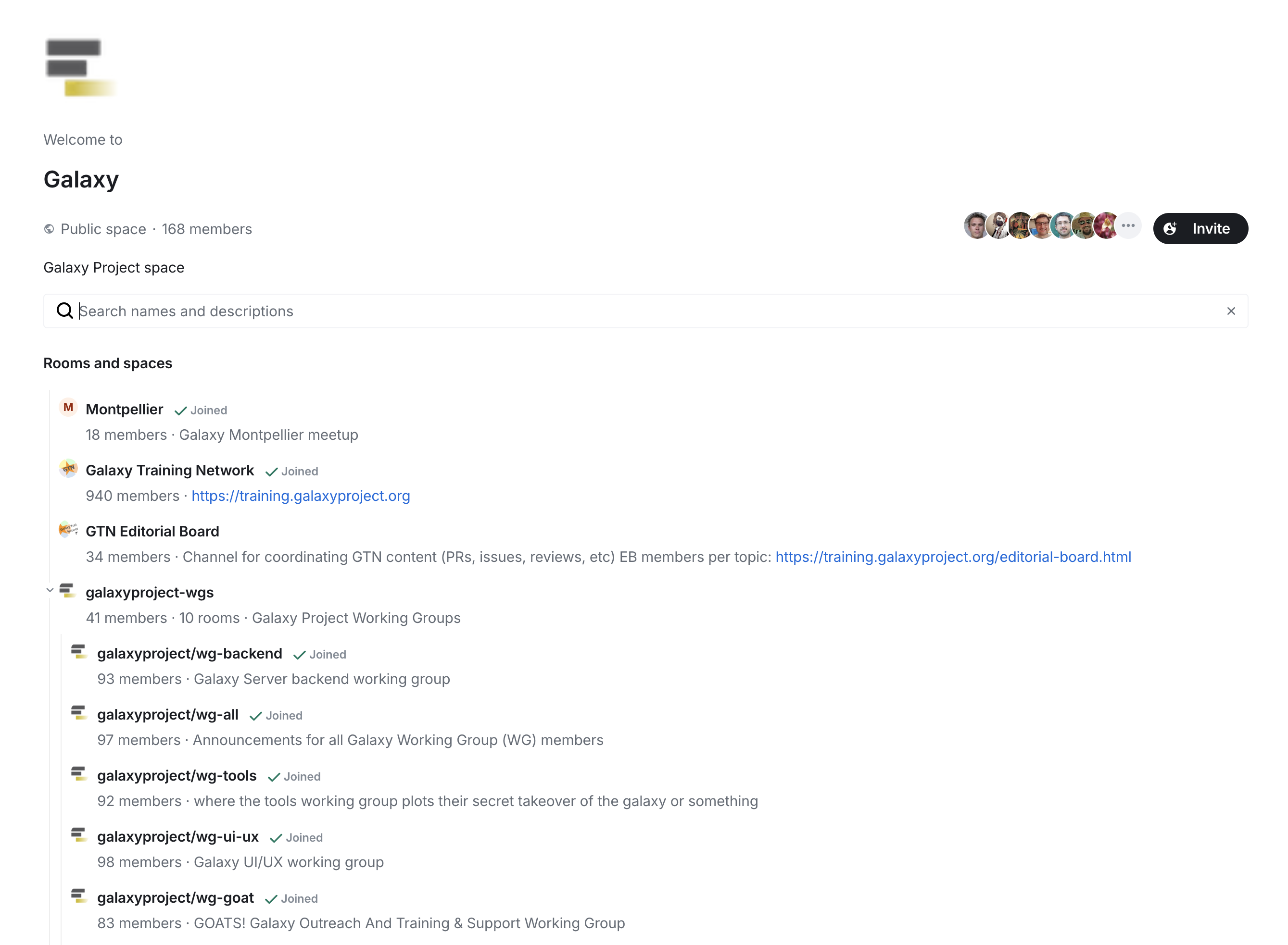 galaxyproject Matrix Element community