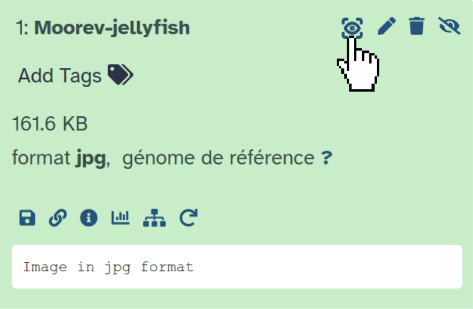 Click the eye icon to display. 