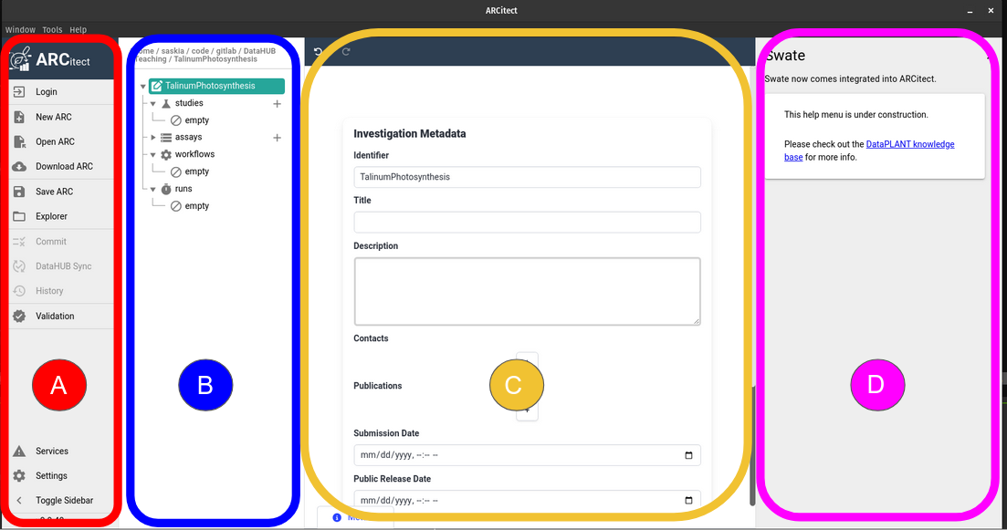 Screenshot of the ARCitect graphical user interface.