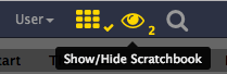 Show/Hide Scratchbook. 