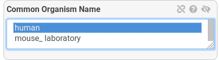 Organism name filter. 