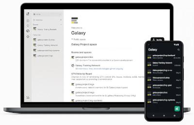 Galaxy Project Matrix space using the Element client app