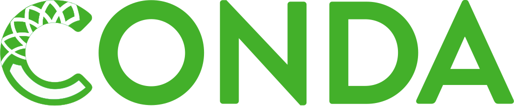 Conda logo, the C is textured.