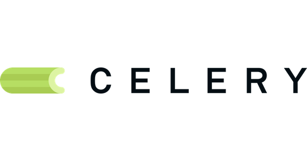 celery logo, a cartoon of a piece of celery, now with the text celery next to it