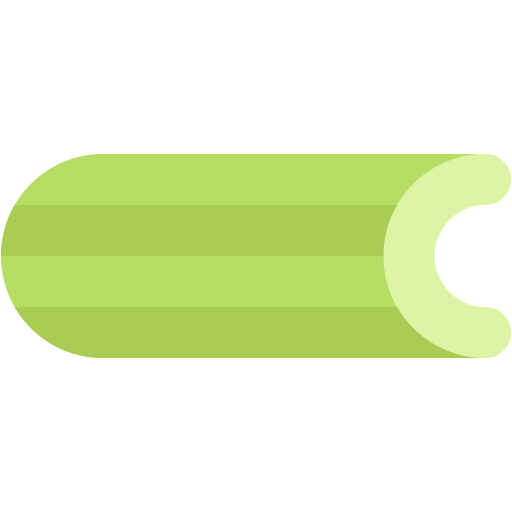 celery logo, a cartoon of a piece of celery