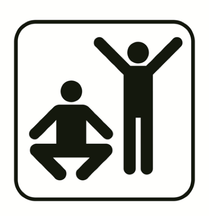 Cartoon of people jumping.