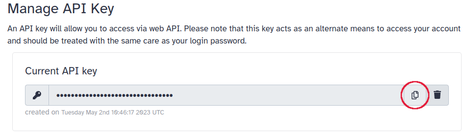 API key. 
