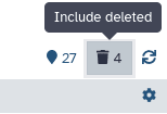 history option to include deleted datasets. 