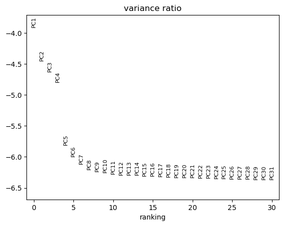 PCA variance ratio. 
