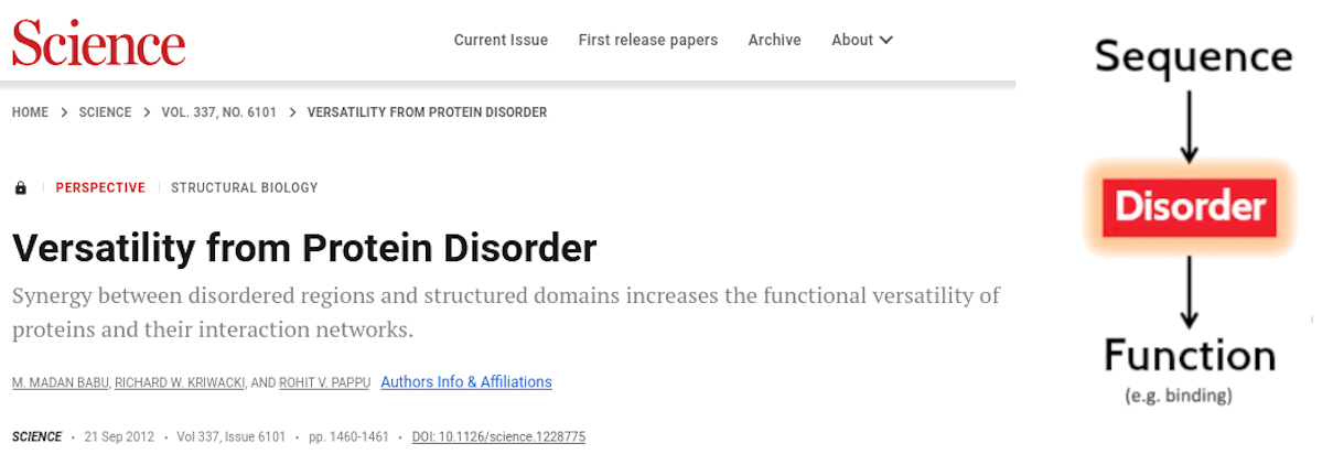 Disorder-Function paradigm.