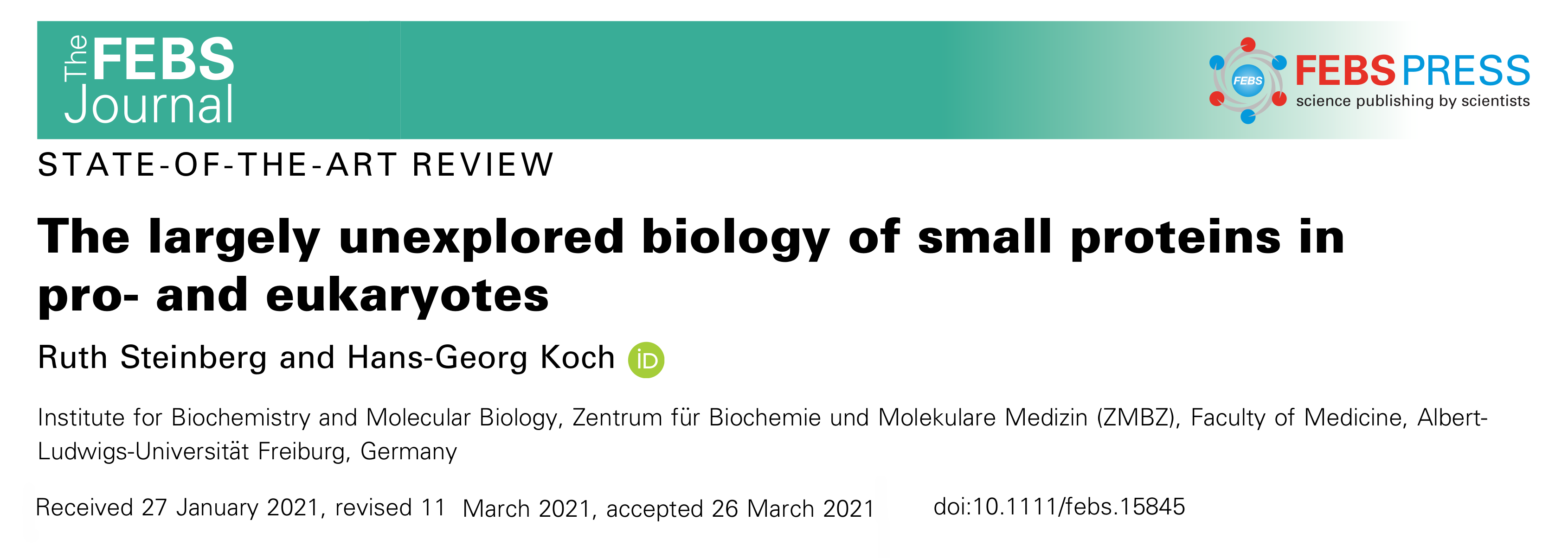 The large unexplored biology of small proteins in pro and eukaryotes.