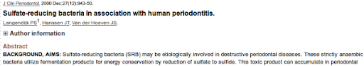 publication on role of sulfure in periodontitis. 